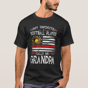 Mijn favoriete Softball Player roept me op tot opa T-shirt