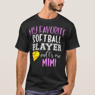 Mijn favoriete softbalspeler bel me t-shirt