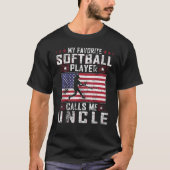 Mijn favoriete softbalspeler noemt me oom vader t-shirt (Voorkant)