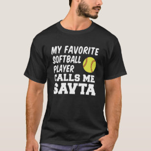 Mijn favoriete softbalspeler noemt me savta joods t-shirt