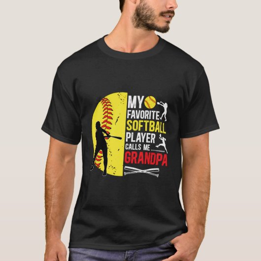 Mijn favoriete softbalspeler Opa Softbal Grand T-shirt (Voorkant)