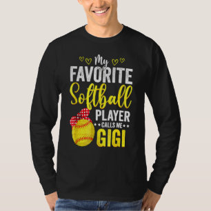 Mijn favoriete softbalspeler roept me Gigi Softbal T-shirt