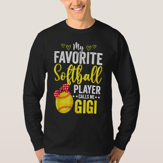 Mijn favoriete softbalspeler roept me Gigi Softbal T-shirt (Voorkant)