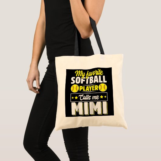 Mijn favoriete softbalspeler roept me Mimi Tote Bag (Voorkant (product))