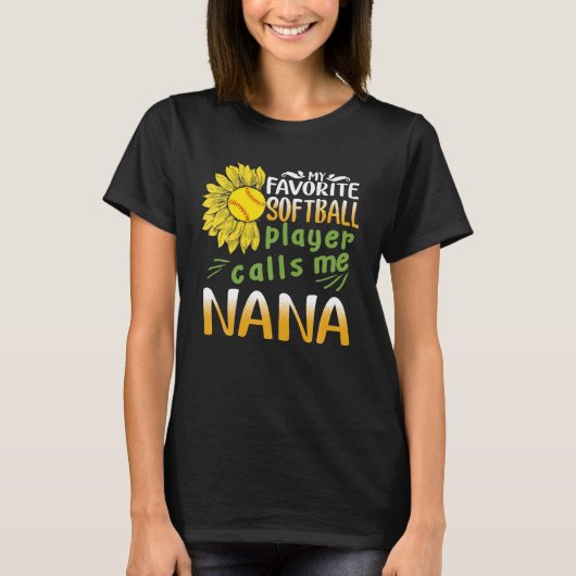 Mijn favoriete softbalspeler roept me Nana T-shirt (Voorkant)