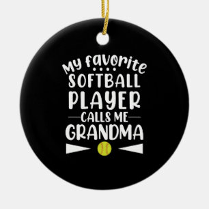 Mijn favoriete softbalspeler roept me oma keramisch ornament