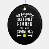 Mijn favoriete softbalspeler roept me oma keramisch ornament (Links)