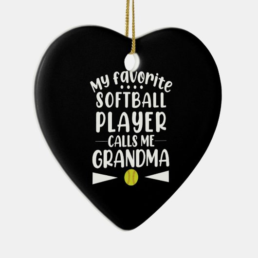 Mijn favoriete softbalspeler roept me oma keramisch ornament (Rechts)