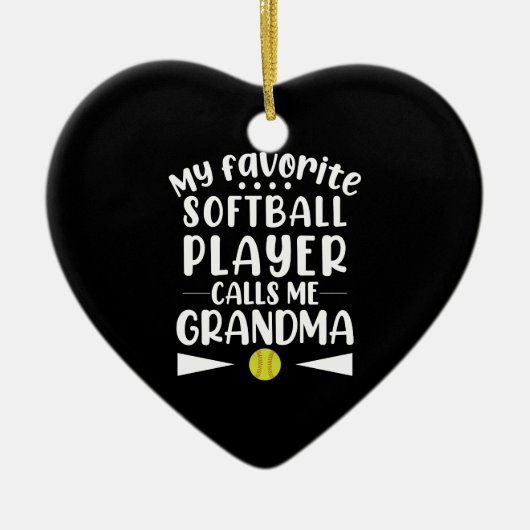 Mijn favoriete softbalspeler roept me oma keramisch ornament (Voorkant)