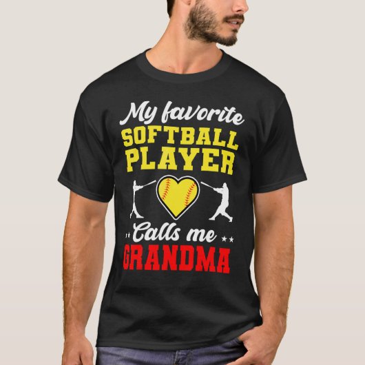 Mijn favoriete softbalspeler roept me oma Mothe T-shirt (Voorkant)