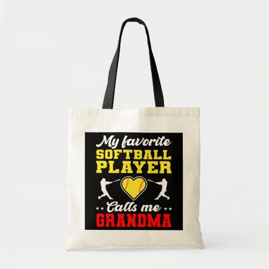 Mijn favoriete softbalspeler roept me oma tote bag (Voorkant)