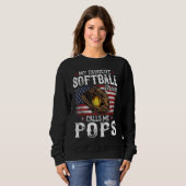 Mijn favoriete softbalspeler roept me Poppen Ameri Trui (Voorkant volledig)