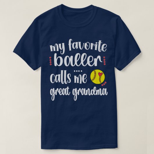 Mijn favoriete softbalspeler roept me Softball Gre T-shirt (Design voorkant)