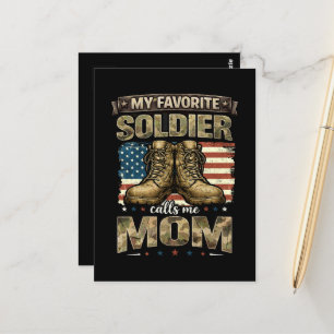 Mijn favoriete soldaat noemt me mama briefkaart