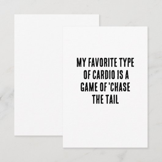 Mijn favoriete soort cardio is een spel van 'achte bedankkaart (Voorkant / Achterkant)