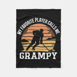Mijn favoriete speler noemt me Grampy Hockey Grapp Fleece Deken
