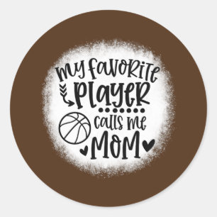 Mijn favoriete speler noemt me mam Basketball Ronde Sticker
