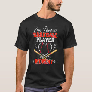 Mijn favoriete speler noemt me mama grappig honkba t-shirt