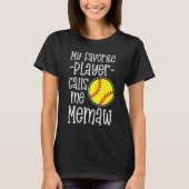 Mijn favoriete speler noemt me Memaw Softball Game T-shirt (Voorkant)