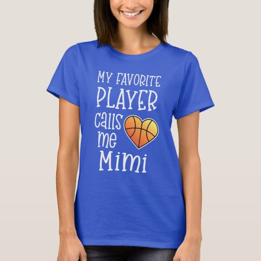 Mijn favoriete speler noemt me Mimi Basketball cad T-shirt (Voorkant)