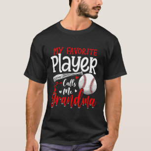 Mijn favoriete speler noemt me oma honkbalmoeder t-shirt