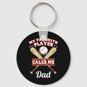 Mijn favoriete speler noemt me papa honkbal sleutelhanger