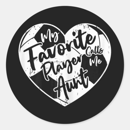 Mijn favoriete speler noemt me tante voetbalhart ronde sticker (Voorkant)