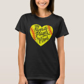 Mijn favoriete speler roept me Mimi Softball Heart T-shirt (Voorkant)