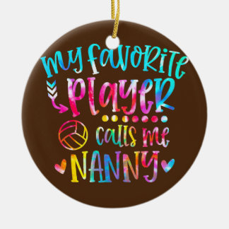 Mijn favoriete speler roept me nanny Volleyball Keramisch Ornament