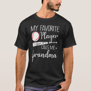 Mijn favoriete speler roept me op Grootma Baseball T-shirt