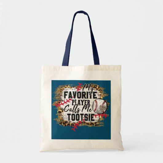 Mijn favoriete speler roept me Tootsie Baseball Tote Bag (Voorkant)