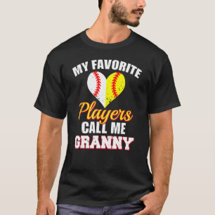 Mijn favoriete spelers noemen me Granny Baseball S T-shirt