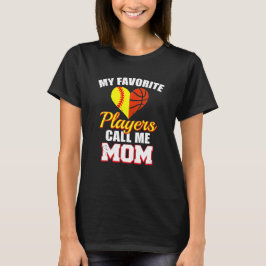 Mijn favoriete spelers noemen me mama Softball T-shirt