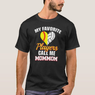 Mijn favoriete spelers noemen me MomMom  Softbal V T-shirt