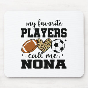 Mijn favoriete spelers noemen me Nona Footll Socce Muismat