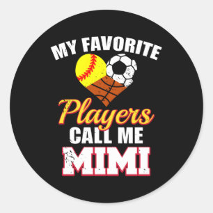 Mijn favoriete spelers Softball Voetbal Basketbal Ronde Sticker