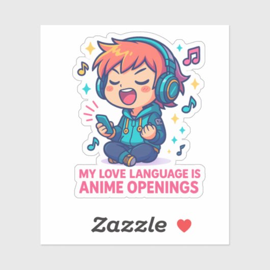 Mijn favoriete taal is anime-intro's sticker (Vel)