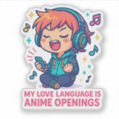 Mijn favoriete taal is anime-intro's sticker (Voorkant)