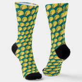 Mijn favoriete taco turquoise achtergrond sokken (Gebogen)