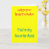Mijn favoriete tante verjaardagskaarten kaart (Gele Bloem)