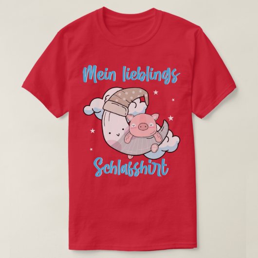 Mijn favoriete teacup varken, mini varken, maan sl t-shirt (Design voorkant)