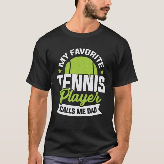 Mijn favoriete tennisspeler noemt me papa t-shirt (Voorkant)