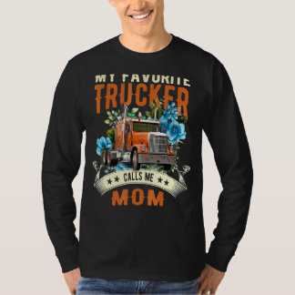 Mijn favoriete trucker noemt me mam bloemengelukki t-shirt