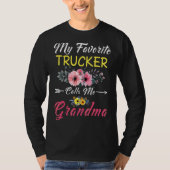 Mijn favoriete trucker noemt me oma Flowers Mothe T-shirt (Voorkant)