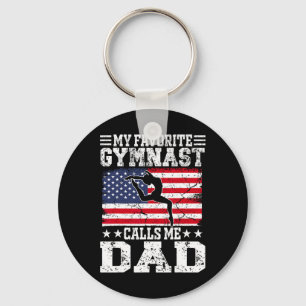 Mijn favoriete turnster noemt me papa USA-vlag vad Sleutelhanger