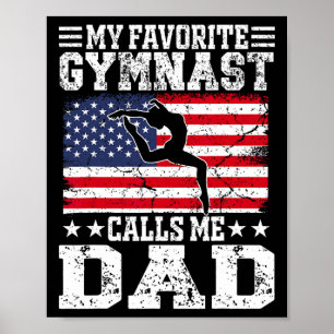 Mijn favoriete turnster noemt me papa VS-vlag Vade Poster