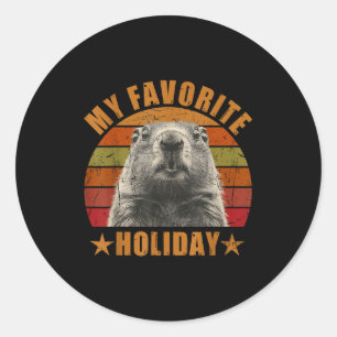 Mijn favoriete vakantie grappige retro vintage bos ronde sticker