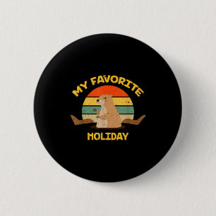 Mijn favoriete vakantie Grond Hog Grappige Groundh Ronde Button 5,7 Cm