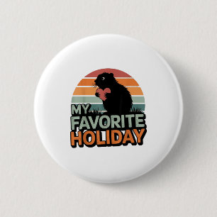 Mijn favoriete vakantie Grondhog Zonsondergang Met Ronde Button 5,7 Cm