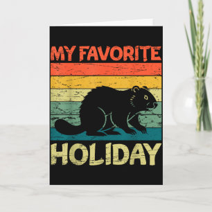 Mijn favoriete vakantie Groundhog Day Retro zonson Kaart